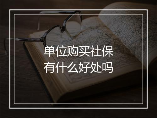 单位购买社保有什么好处吗