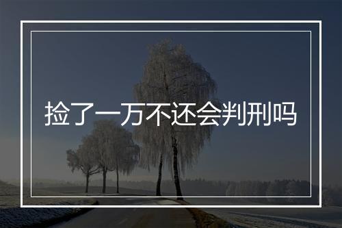 捡了一万不还会判刑吗