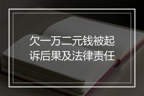 欠一万二元钱被起诉后果及法律责任