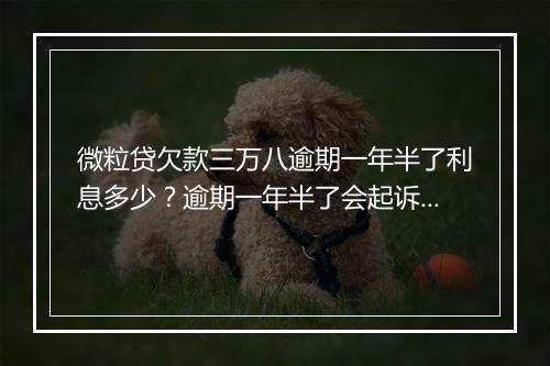 微粒贷欠款三万八逾期一年半了利息多少？逾期一年半了会起诉吗？