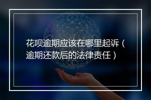 花呗逾期应该在哪里起诉（逾期还款后的法律责任）