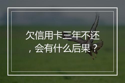 欠信用卡三年不还，会有什么后果？