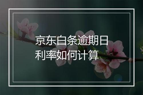 京东白条逾期日利率如何计算