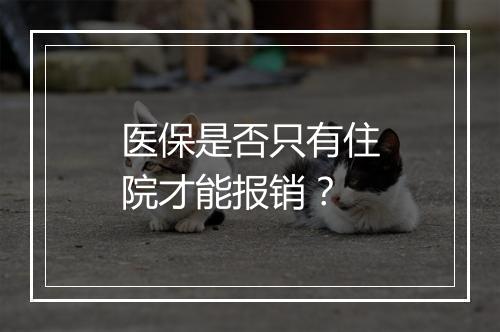 医保是否只有住院才能报销？