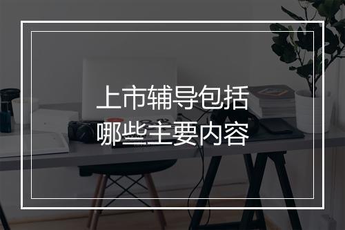 上市辅导包括哪些主要内容