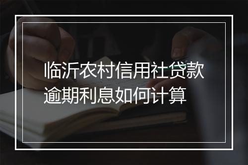 临沂农村信用社贷款逾期利息如何计算
