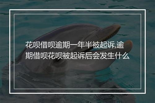 花呗借呗逾期一年半被起诉,逾期借呗花呗被起诉后会发生什么