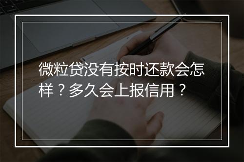 微粒贷没有按时还款会怎样？多久会上报信用？