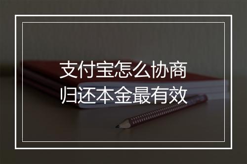 支付宝怎么协商归还本金最有效