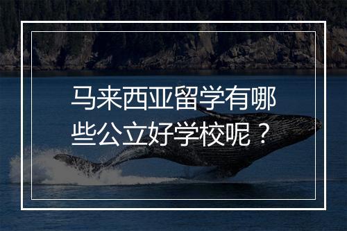 马来西亚留学有哪些公立好学校呢？