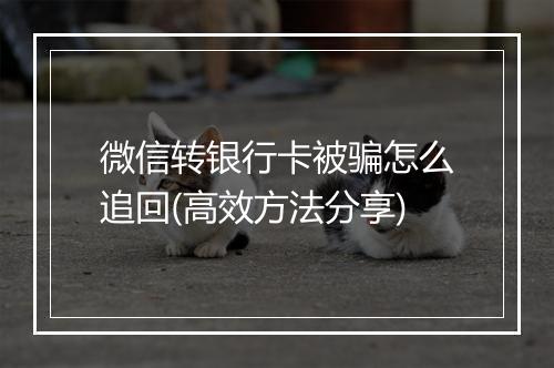 微信转银行卡被骗怎么追回(高效方法分享)