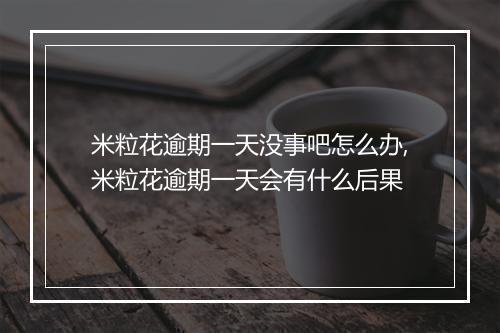 米粒花逾期一天没事吧怎么办,米粒花逾期一天会有什么后果