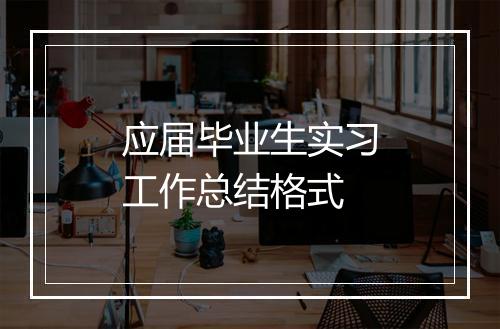 应届毕业生实习工作总结格式