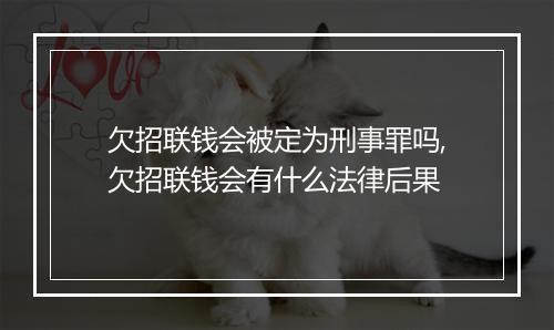 欠招联钱会被定为刑事罪吗,欠招联钱会有什么法律后果