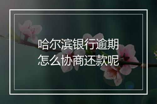 哈尔滨银行逾期怎么协商还款呢