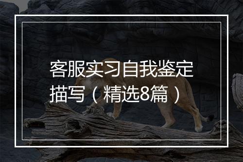 客服实习自我鉴定描写（精选8篇）