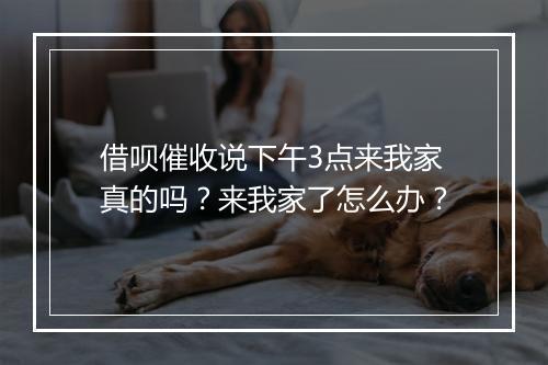 借呗催收说下午3点来我家真的吗？来我家了怎么办？