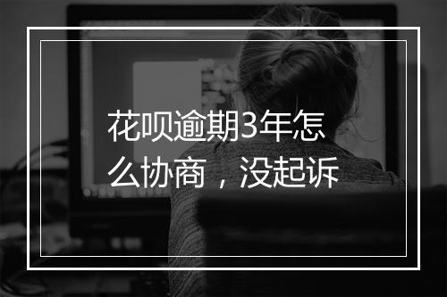 花呗逾期3年怎么协商，没起诉