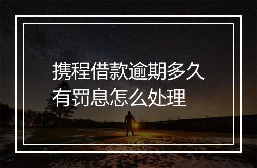 携程借款逾期多久有罚息怎么处理