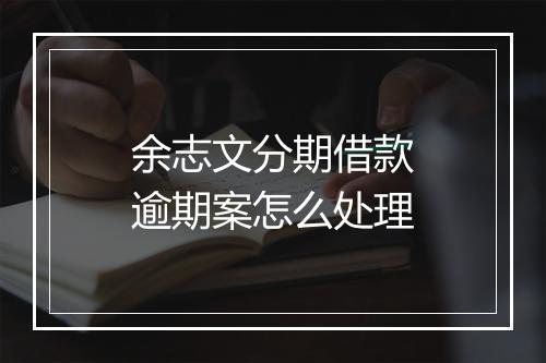 余志文分期借款逾期案怎么处理