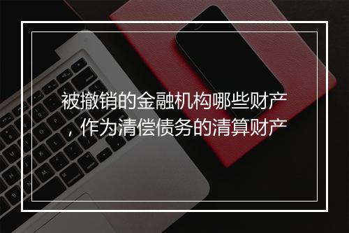 被撤销的金融机构哪些财产，作为清偿债务的清算财产