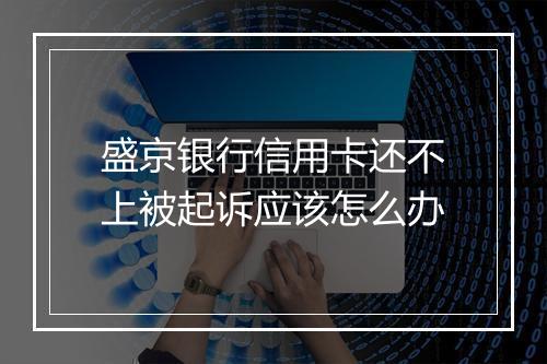 盛京银行信用卡还不上被起诉应该怎么办