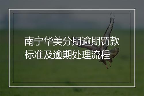 南宁华美分期逾期罚款标准及逾期处理流程