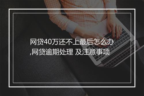 网贷40万还不上最后怎么办,网贷逾期处理 及注意事项