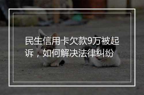 民生信用卡欠款9万被起诉，如何解决法律纠纷
