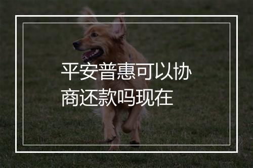 平安普惠可以协商还款吗现在