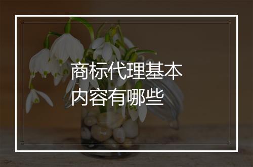 商标代理基本内容有哪些