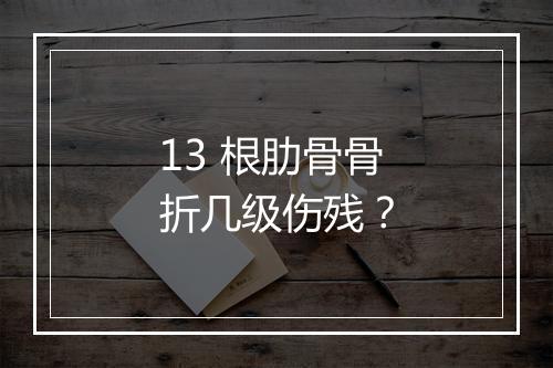 13 根肋骨骨折几级伤残？