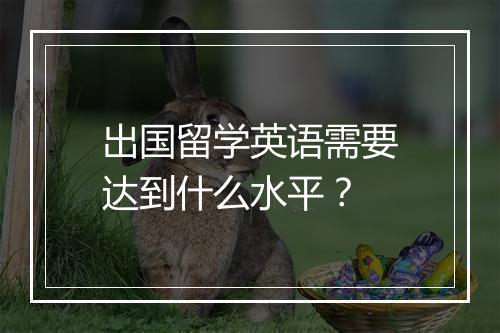 出国留学英语需要达到什么水平？