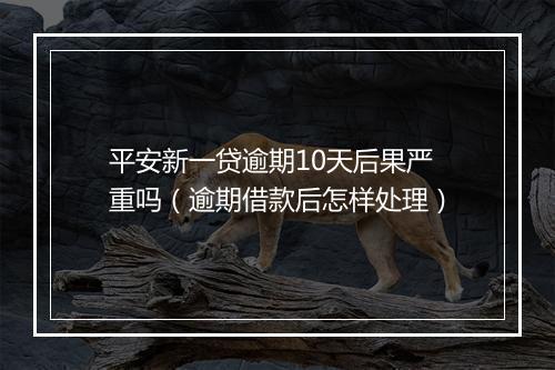 平安新一贷逾期10天后果严重吗（逾期借款后怎样处理）