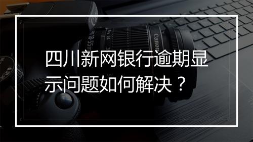 四川新网银行逾期显示问题如何解决？