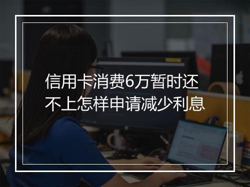 信用卡消费6万暂时还不上怎样申请减少利息