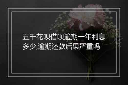 五千花呗借呗逾期一年利息多少,逾期还款后果严重吗