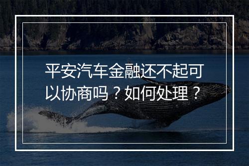 平安汽车金融还不起可以协商吗？如何处理？