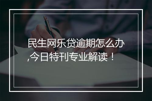 民生网乐贷逾期怎么办,今日特刊专业解读！