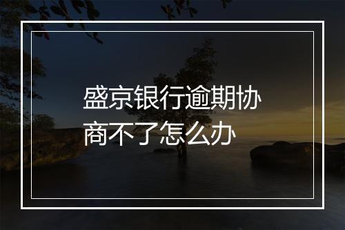盛京银行逾期协商不了怎么办
