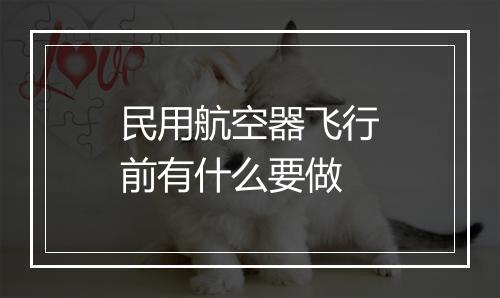 民用航空器飞行前有什么要做