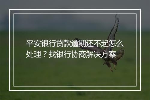 平安银行贷款逾期还不起怎么处理？找银行协商解决方案