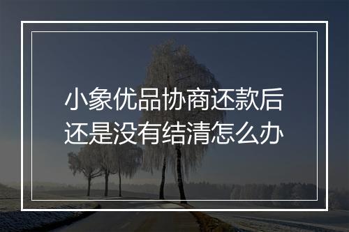 小象优品协商还款后还是没有结清怎么办