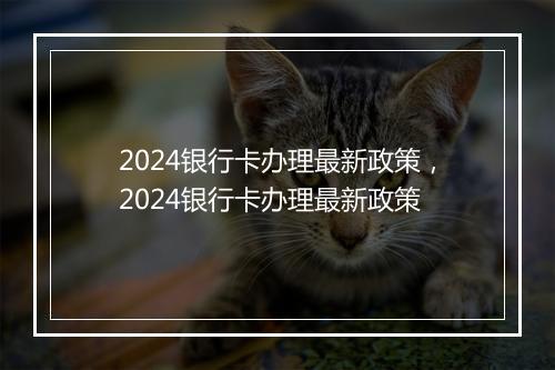 2024银行卡办理最新政策，2024银行卡办理最新政策