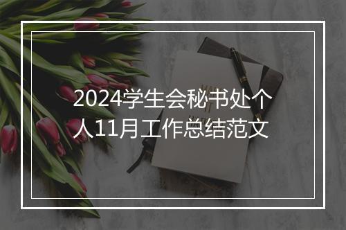 2024学生会秘书处个人11月工作总结范文