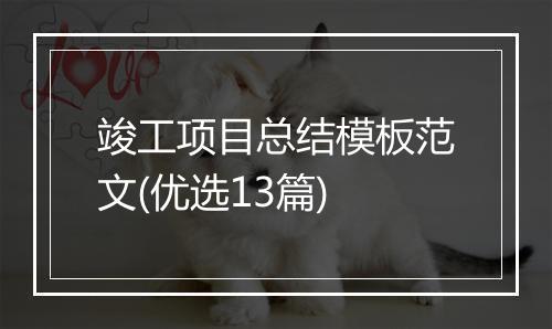 竣工项目总结模板范文(优选13篇)