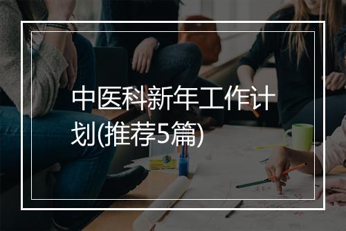 中医科新年工作计划(推荐5篇)