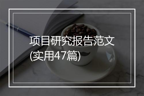 项目研究报告范文(实用47篇)