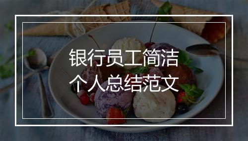 银行员工简洁个人总结范文