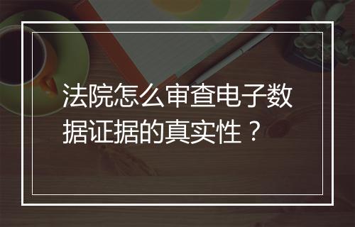 法院怎么审查电子数据证据的真实性？